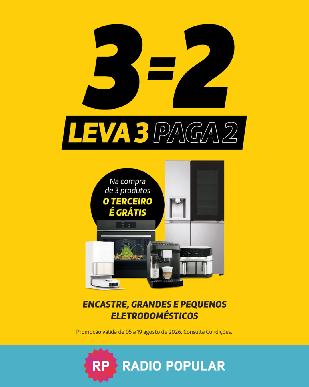 campanha Leve 3 Pague 2 na Rádio Popular