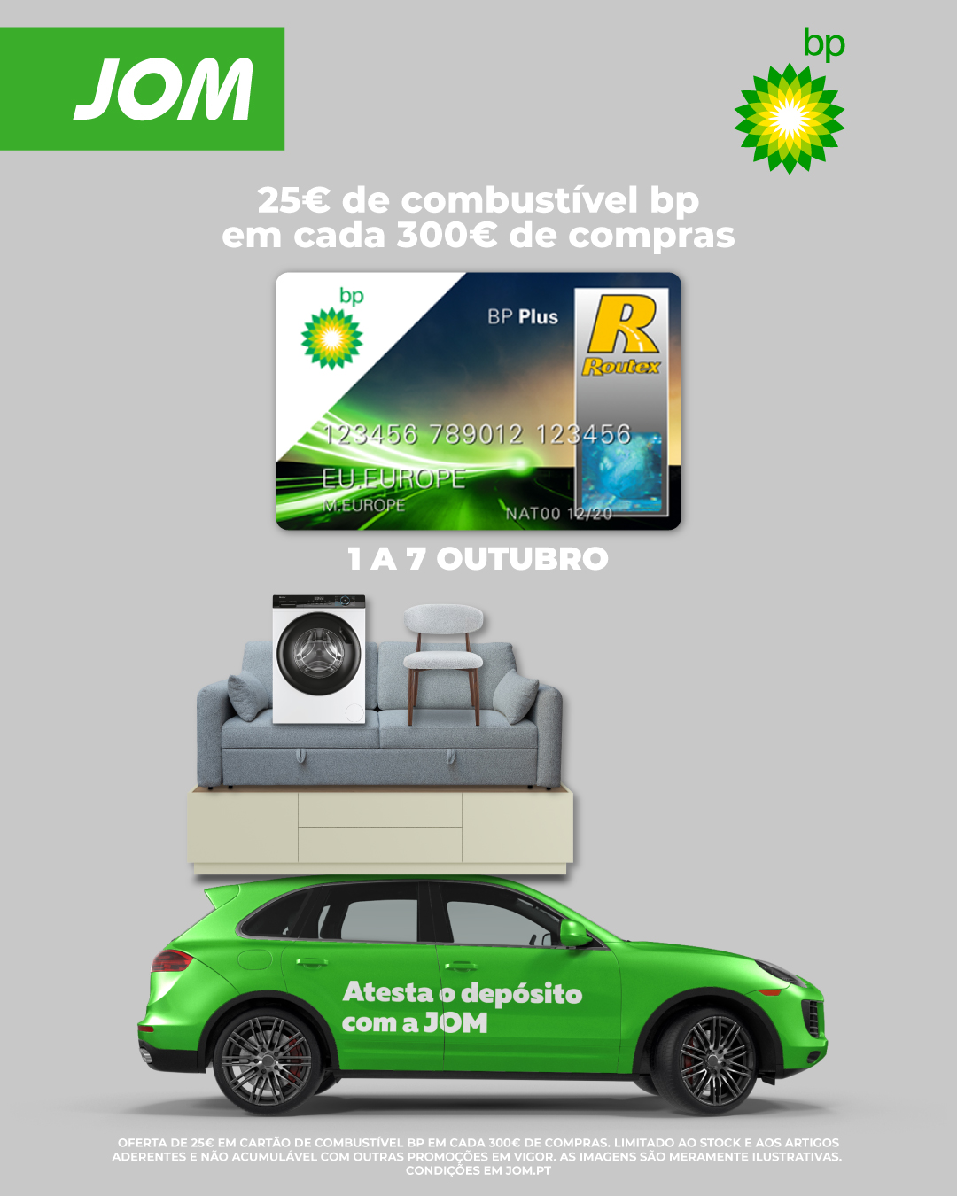JOM oferece combustível BP nas suas compras